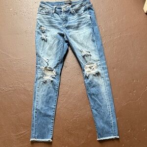 Buckle Light Blue Distressed Skinny Jeans